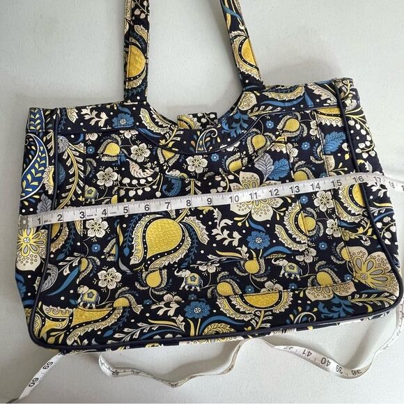 Vera Bradley Ella Blue Elephant Print Tote Bag 16x11 - Picture 14 of 16